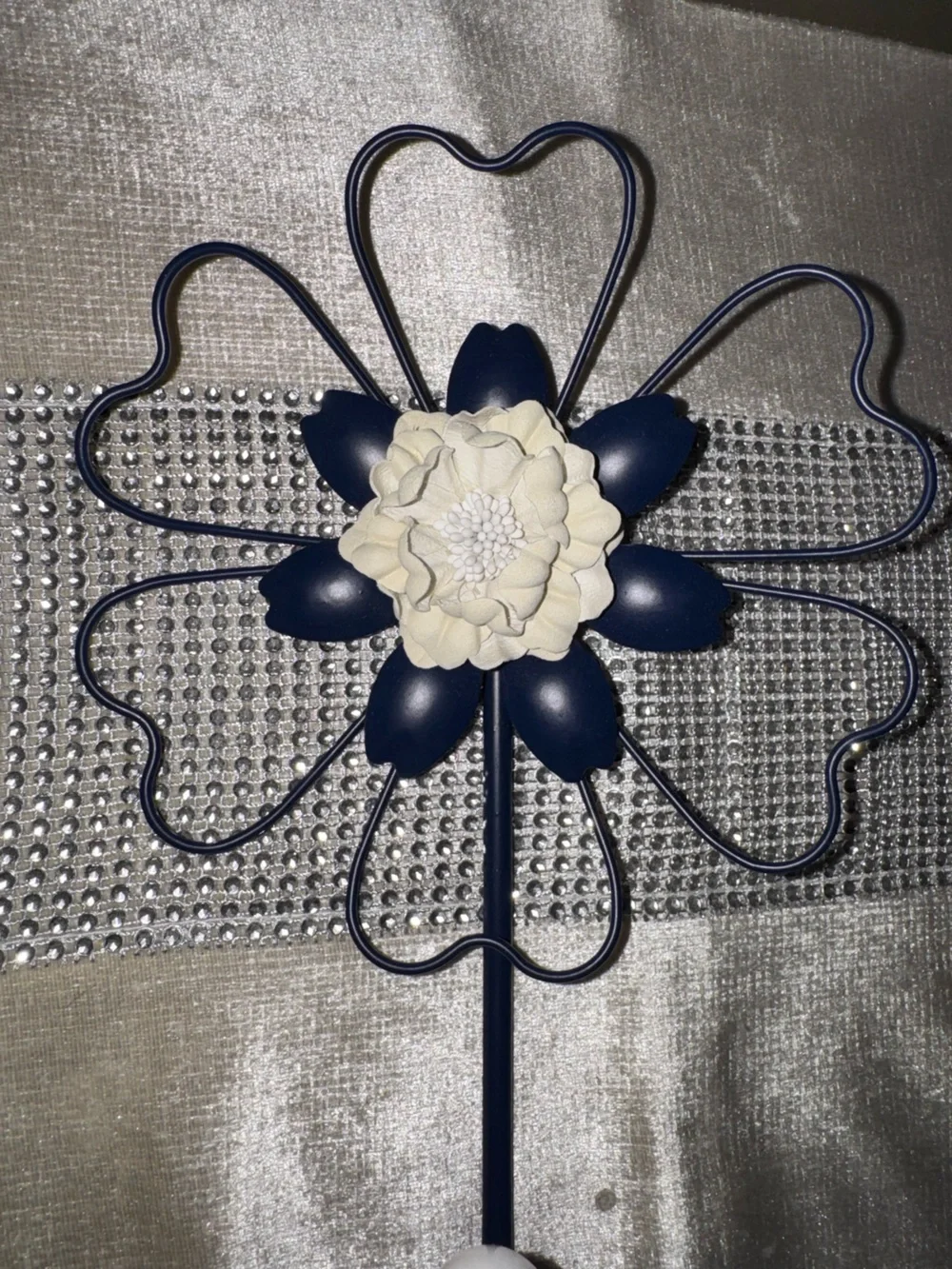 Like new, Hobby Lobby, navy blue floral wall hook